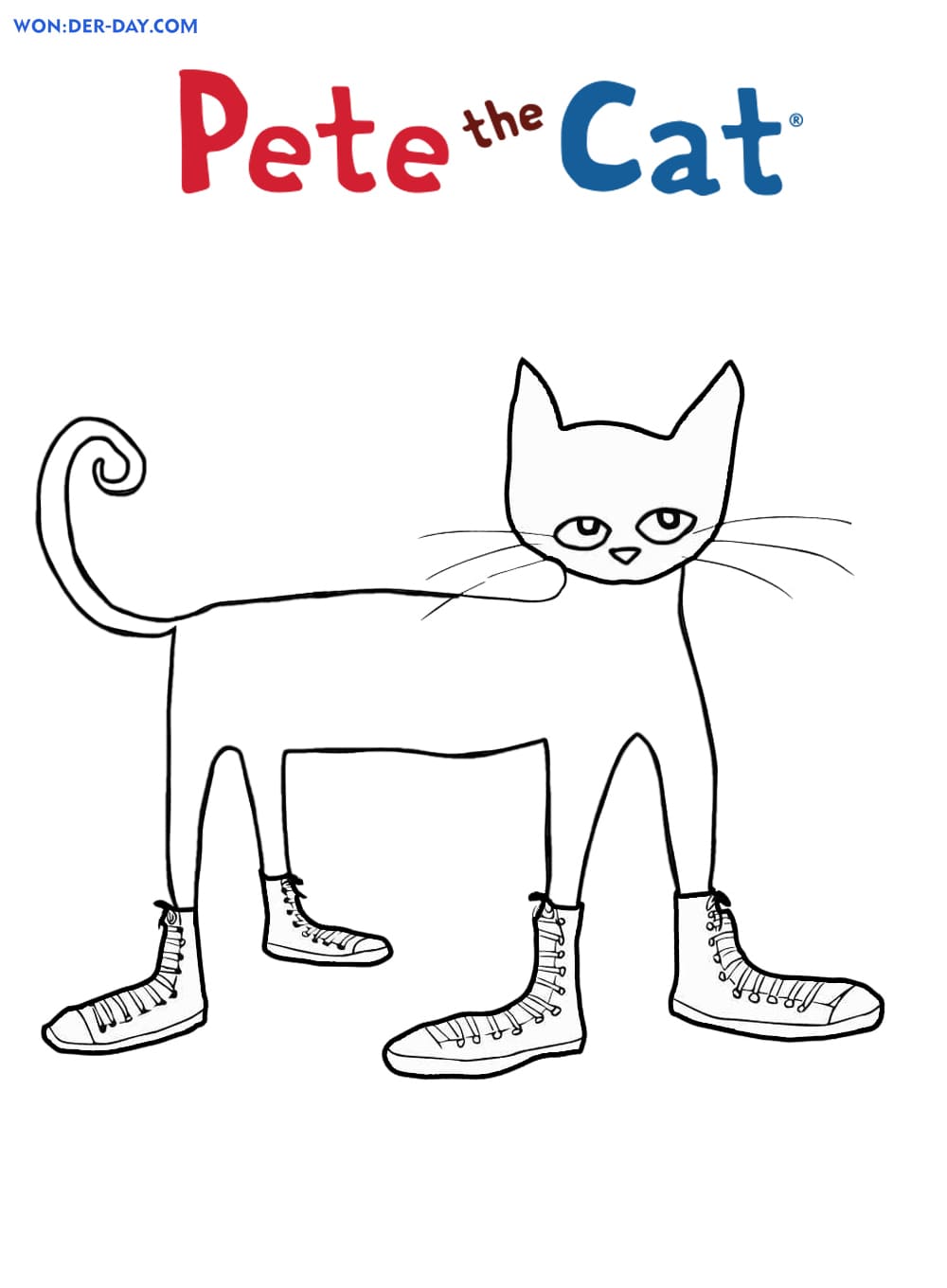 Pete the cat coloring pages free coloring pages wonder day â coloring pages for children and adults