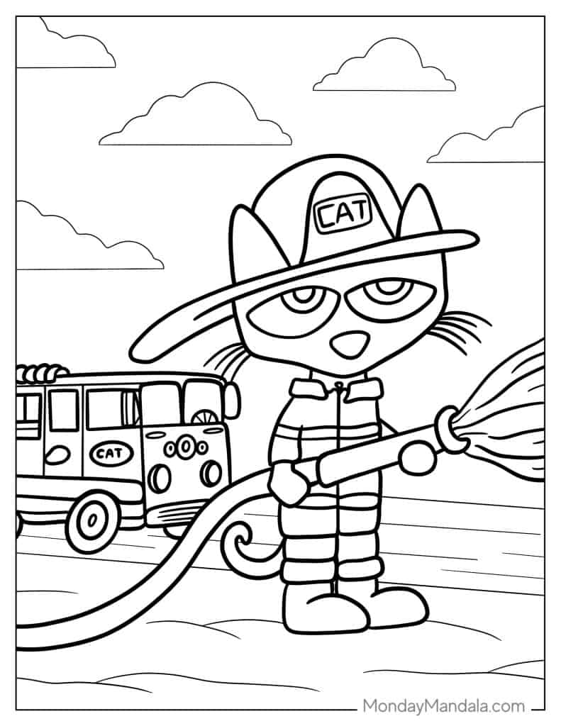 Pete the cat coloring pages free pdf printables