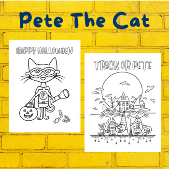 Pete the cat halloween coloring pages