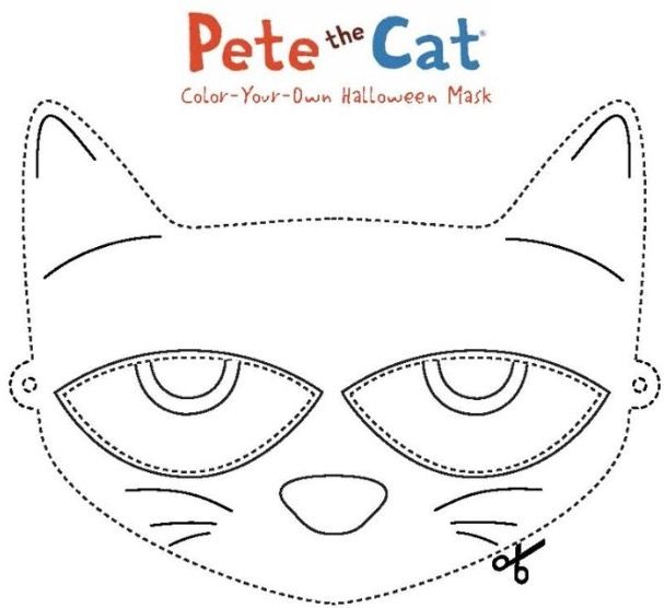 Pete the cat book and mask coloring activity pete the cat costume pete the cat cat halloween costume