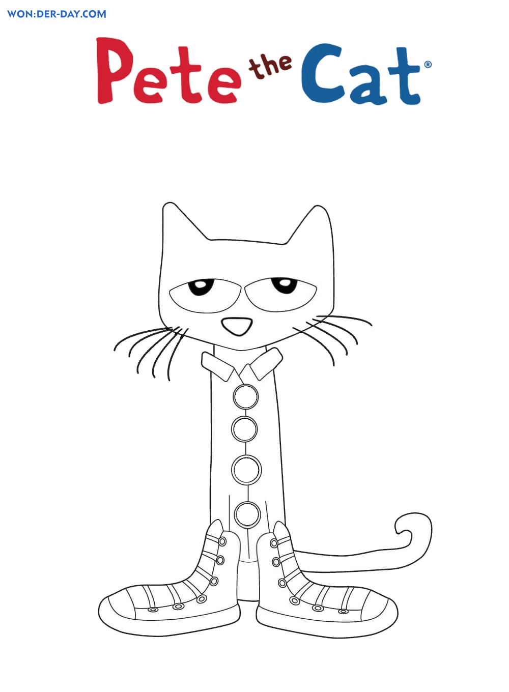 Pete the cat coloring pages printable for free download