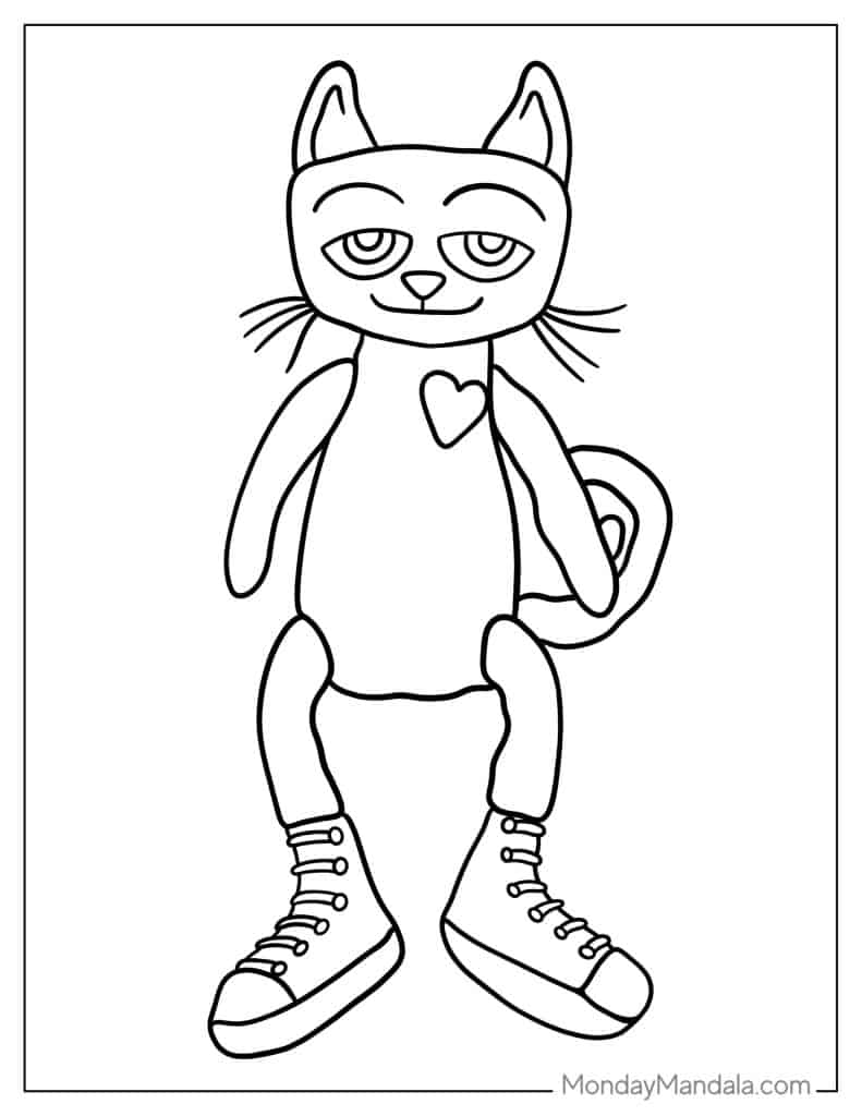 Pete the cat coloring pages free pdf printables