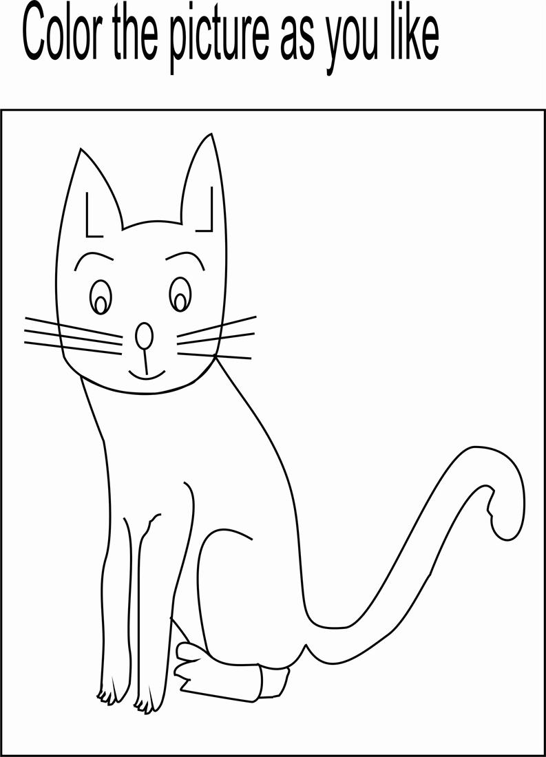 Naughty cat coloring page for kids