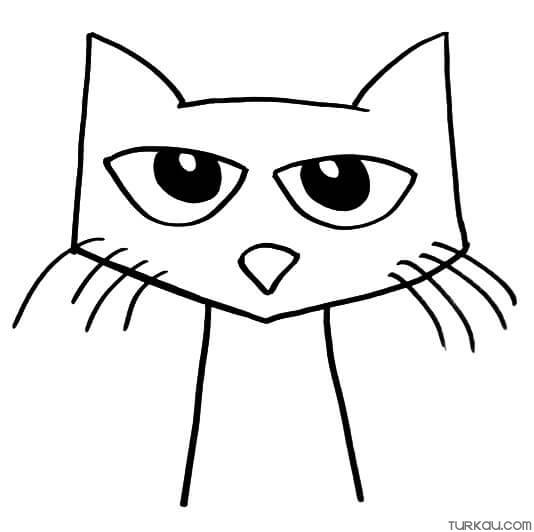 Pete the cat coloring page for kids