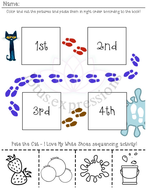 Pete the cat i love my white shoes digital download preschool learning bundle preschool colors preschool activities pre