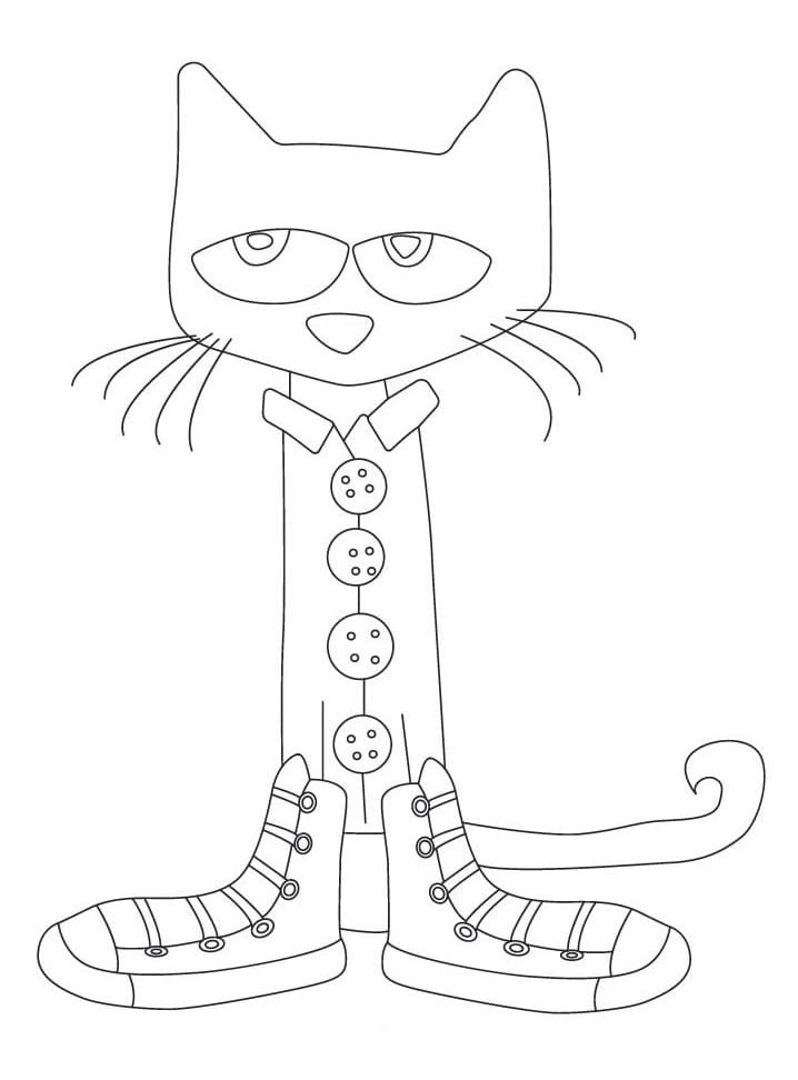 Print pete the cat coloring page