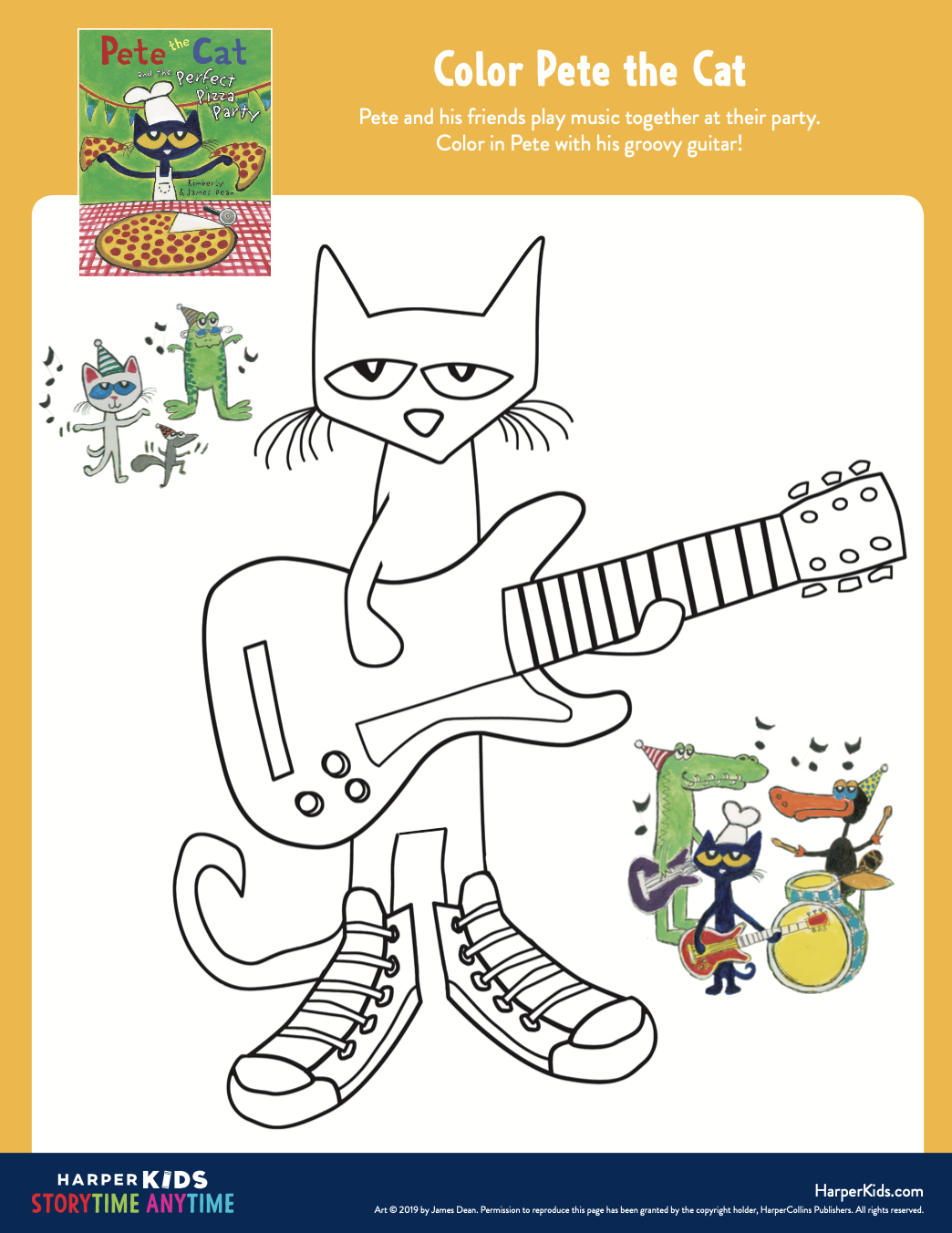 Rock out and color with pete the cat