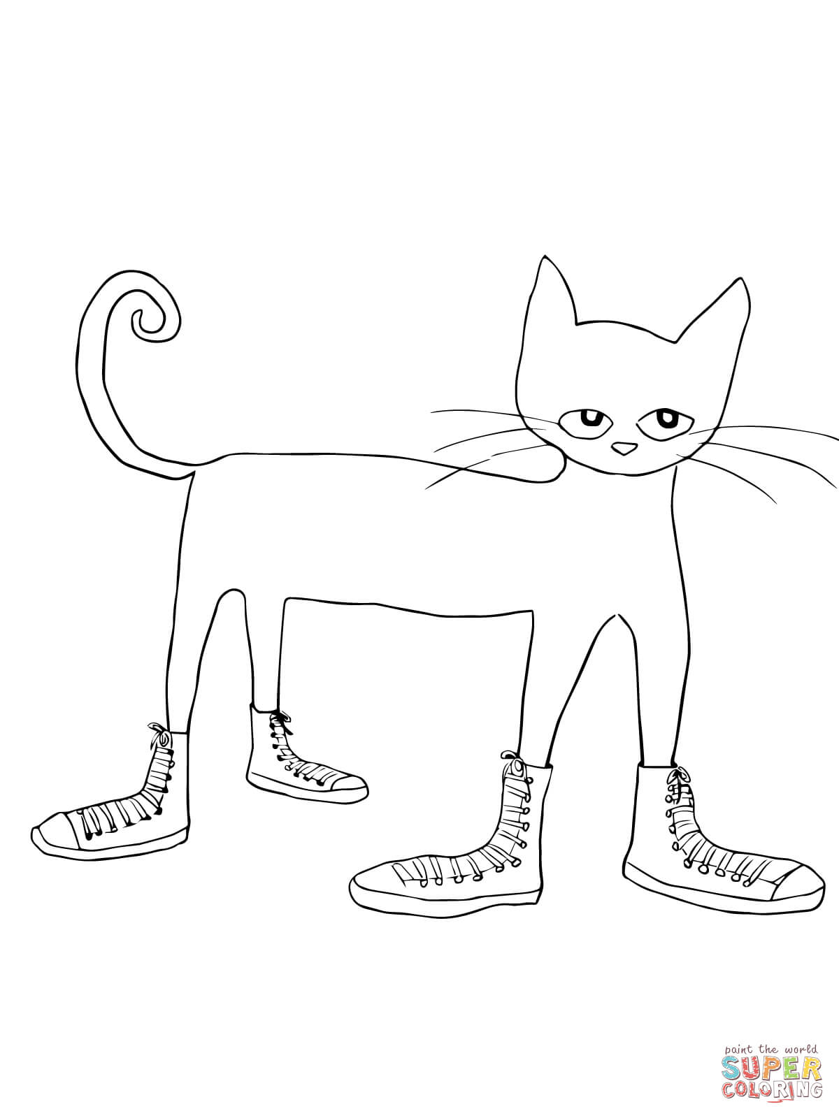 Pete the cat i love my white shoes coloring page free printable coloring pages