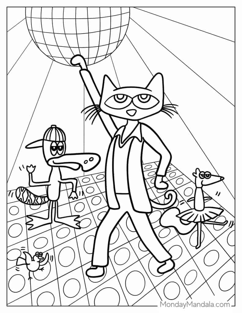 Pete the cat coloring pages free pdf printables