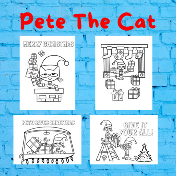 Pete the cat christmas coloring sheets