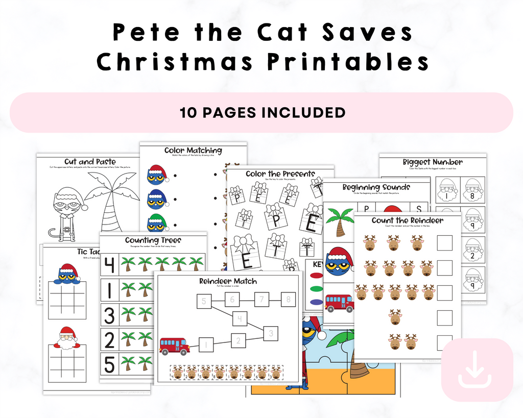 Pete the cat saves the christmas printables â crystalandp