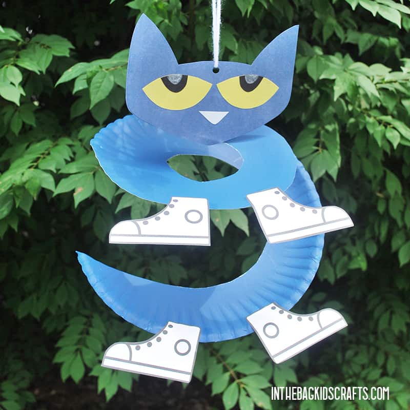 Pete the cat paper plate craft free template â in the bag kids crafts