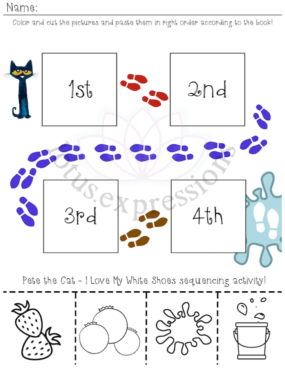 Pete the cat i love my white shoes digital download preschool learning bundle preschool colors preschool activities pre