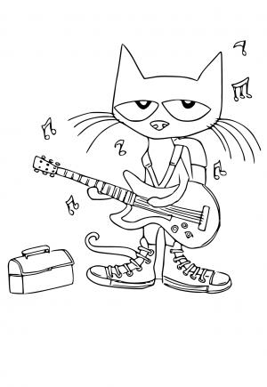 Free printable pete the cat coloring pages for adults and kids