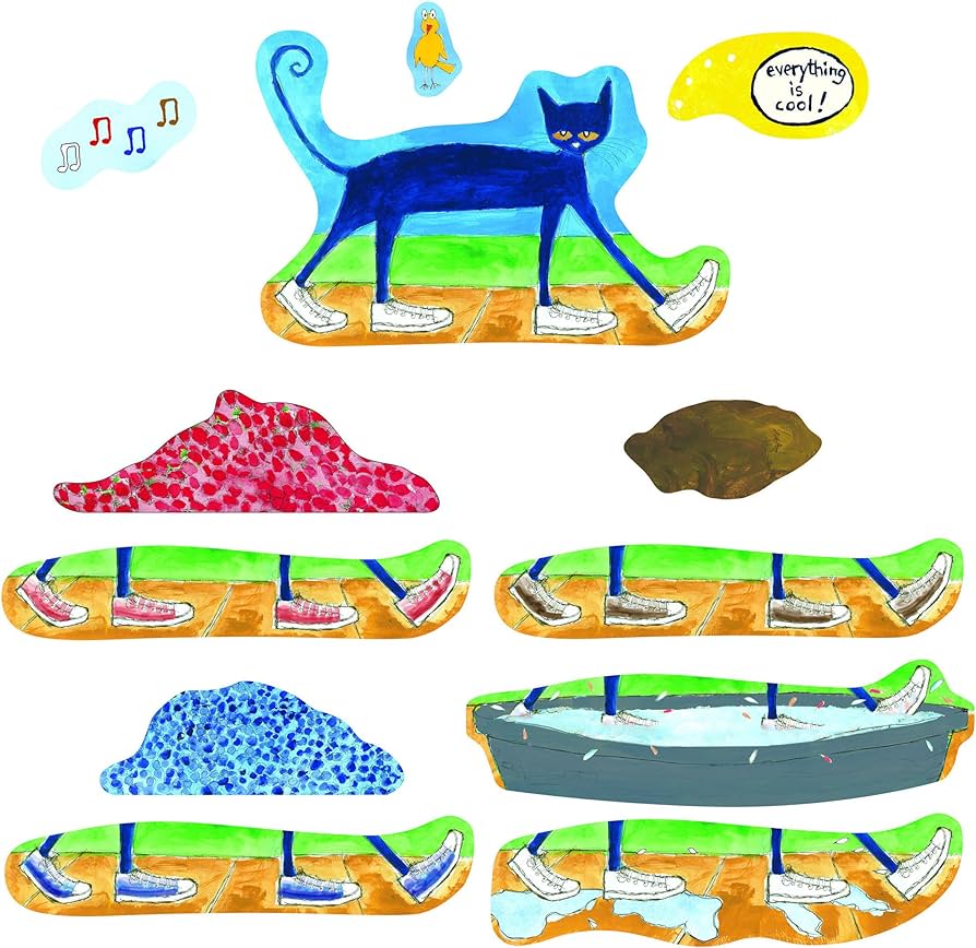 Little folk visuals pete the cat i love my white shoes felt learning toy set precut felt board figures for kids and toddlers piece set toys games