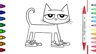 Coloring pete the cat i love my white shoes coloring page book