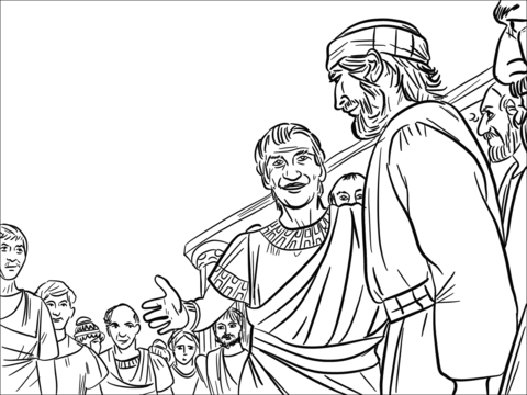 Peter meets cornelius coloring page free printable coloring pages