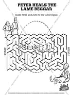 Acts peter heals the lame man sunday school coloring pages â