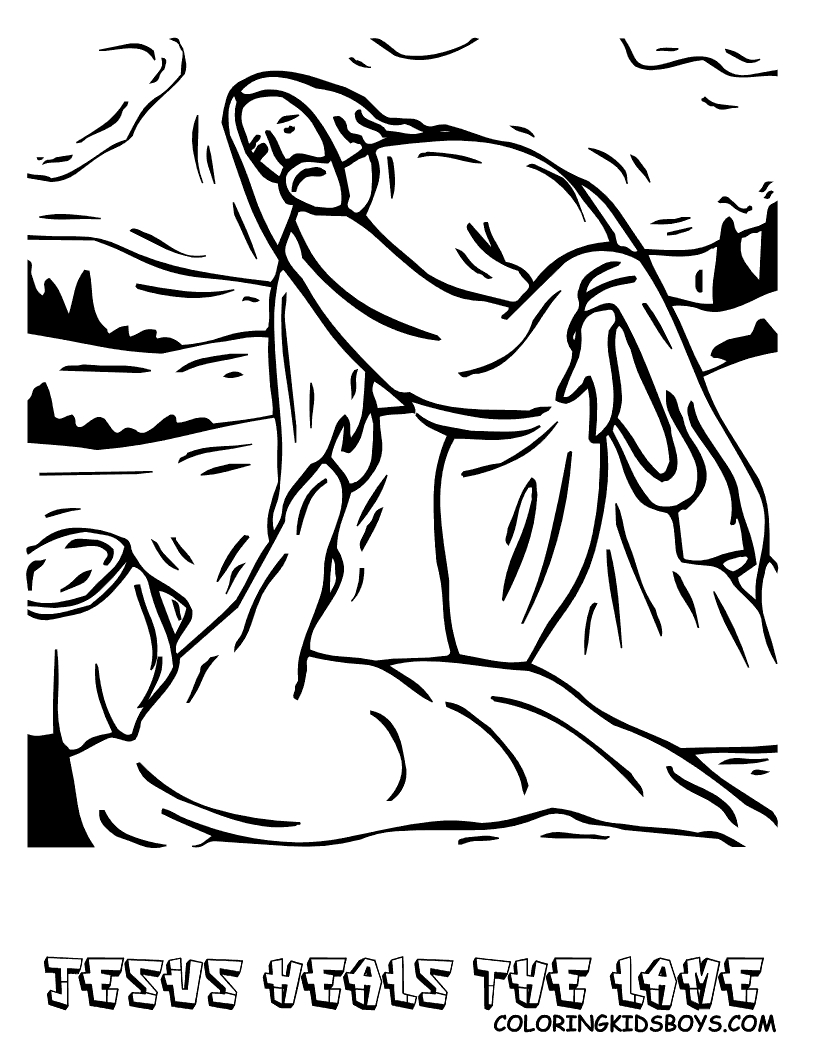 Jesus heal a lame man coloring page