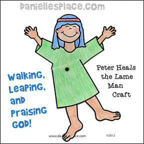 Peter heals the lame man bible crafts and games