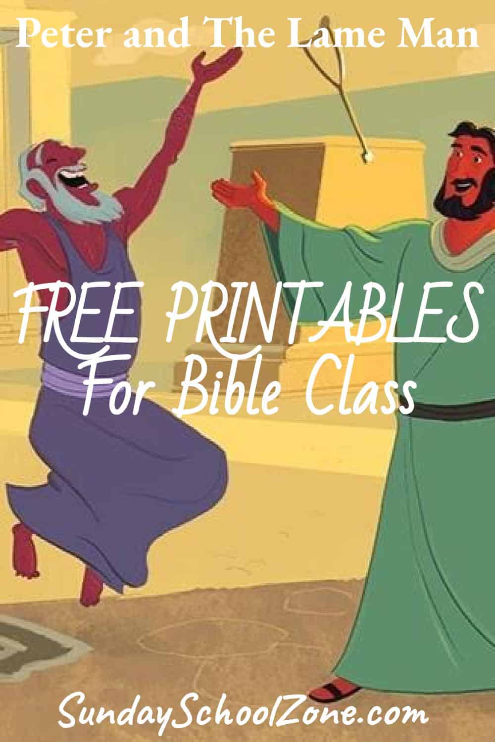 Free peter and the lame man bible activities on sunday school zone