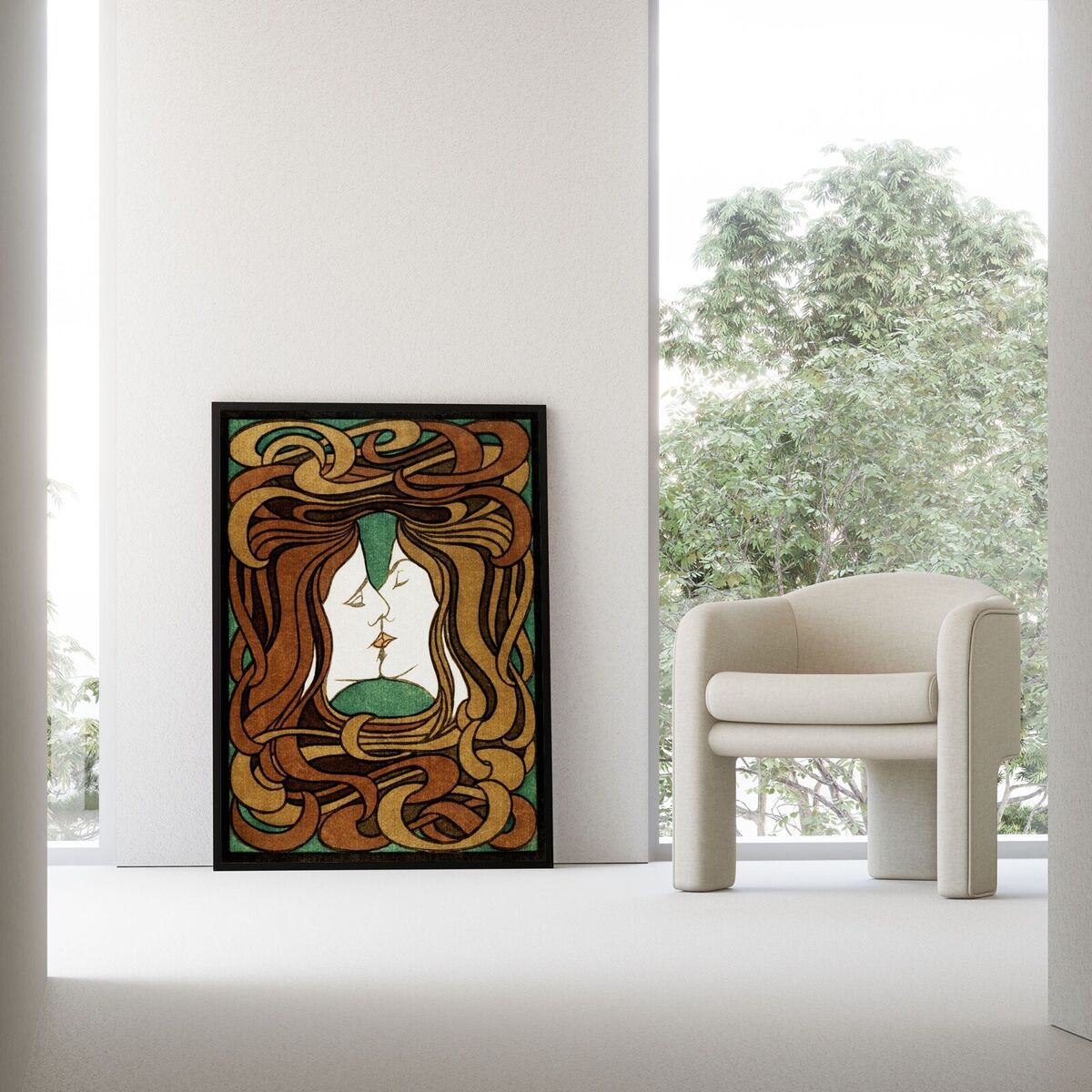 The kiss by peter behrens premium wall art poster print