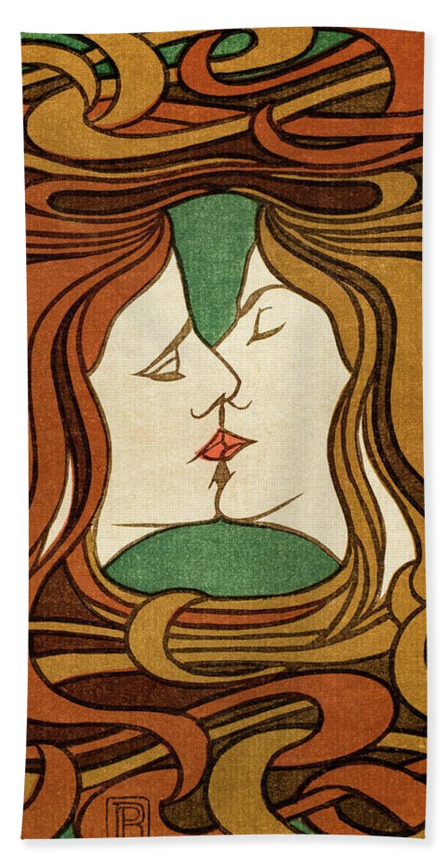 The kiss beach towel by peter behrens