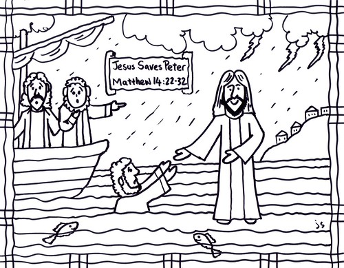 Jesus and peter coloring page â stushie art