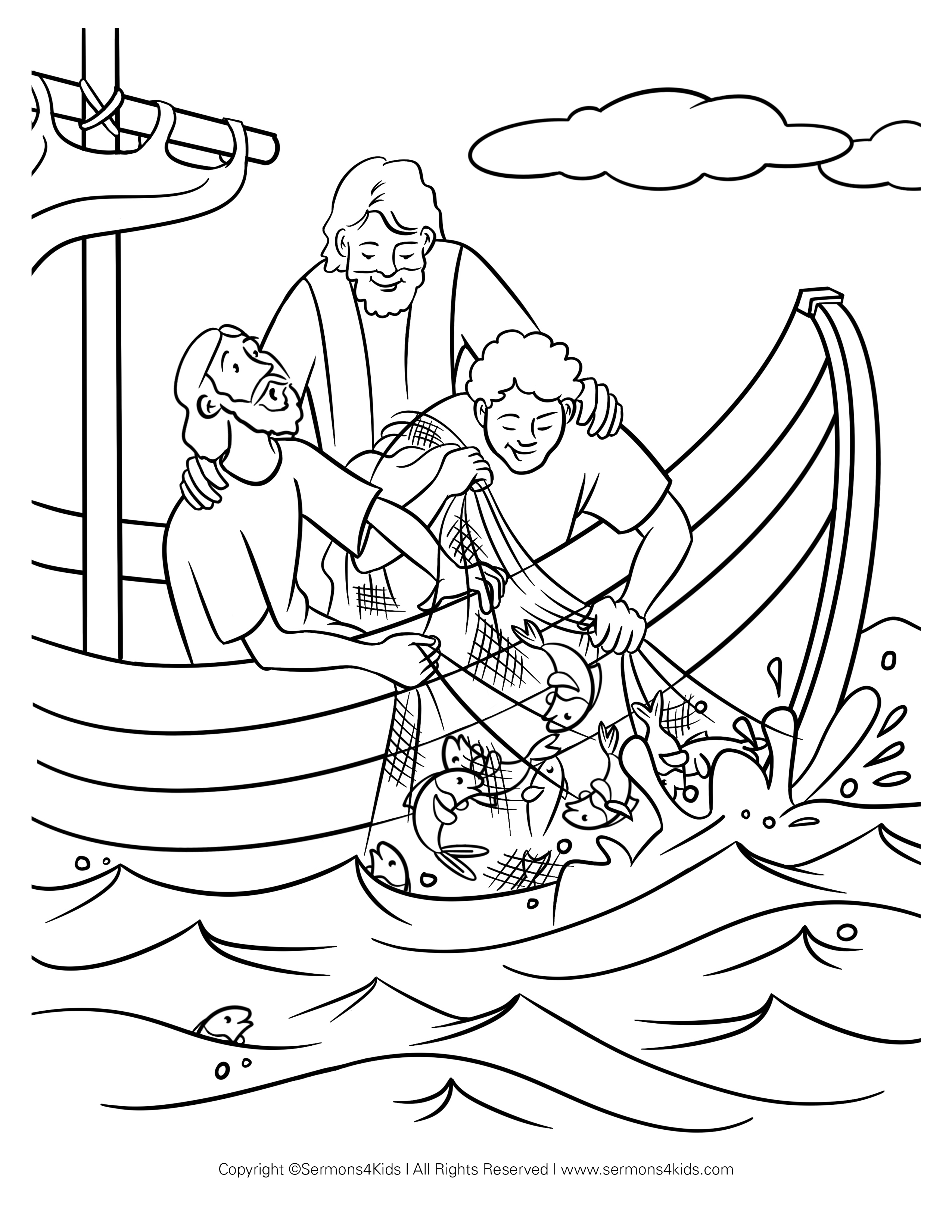 Jesus helps catch fish childrens sermons from se