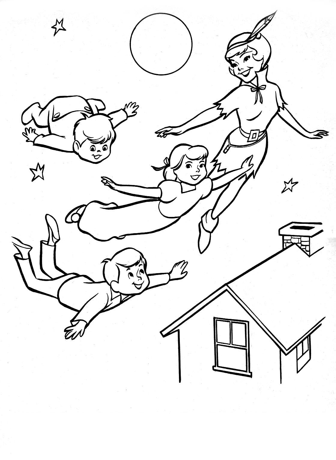 Free peter pan drawing to print and color