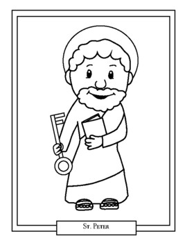 St peter catholic saints coloring book page by ladybug learning store