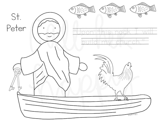 St peter fisherman boat printable coloring page sheet lazy liturgical year catholic resources for kids feast day prayer activities jesus download now
