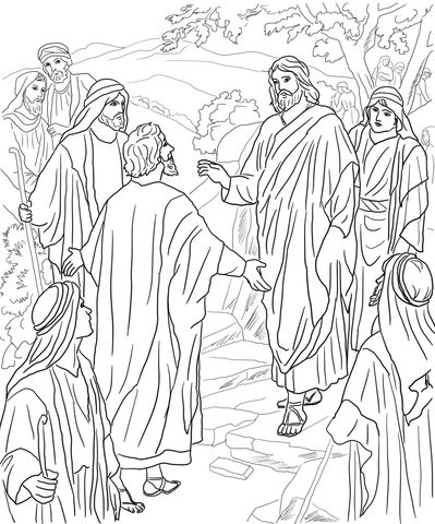 Peters confession of christ coloring page from jesus mission period category seleâ bible coloring pages jesus coloring pages free printable coloring pages
