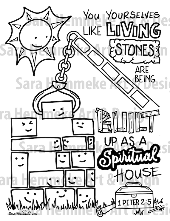 Living stones bible coloring page peter download