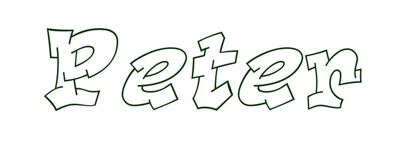 Coloring page first name peter