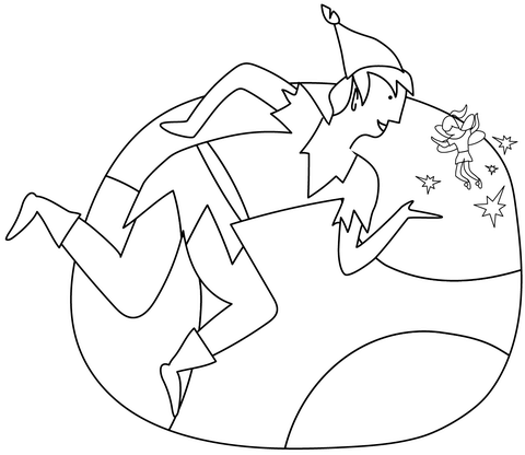 Flying peter pan coloring page free printable coloring pages