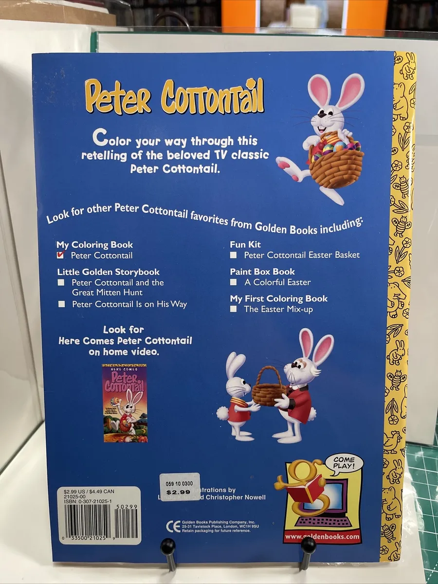 Peter cottontail postcard and coloring book golden books unused