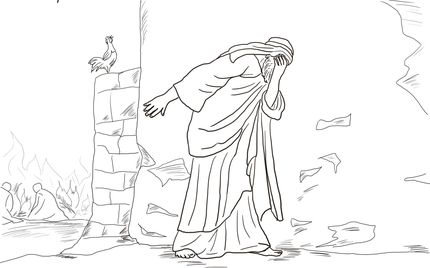 Peter denies jesus three times coloring page supercoloring histãrias bãblicas desenhos biblicos histãrias bãblicas infantil