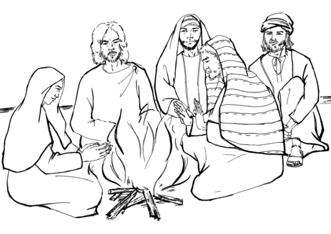 Peters second denial of jesus coloring page free printable coloring pages