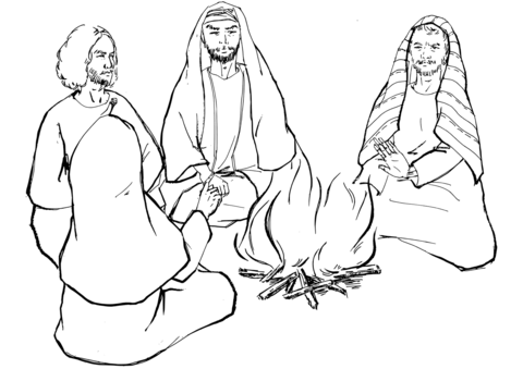 Peter denies jesus the first time coloring page free printable coloring pages