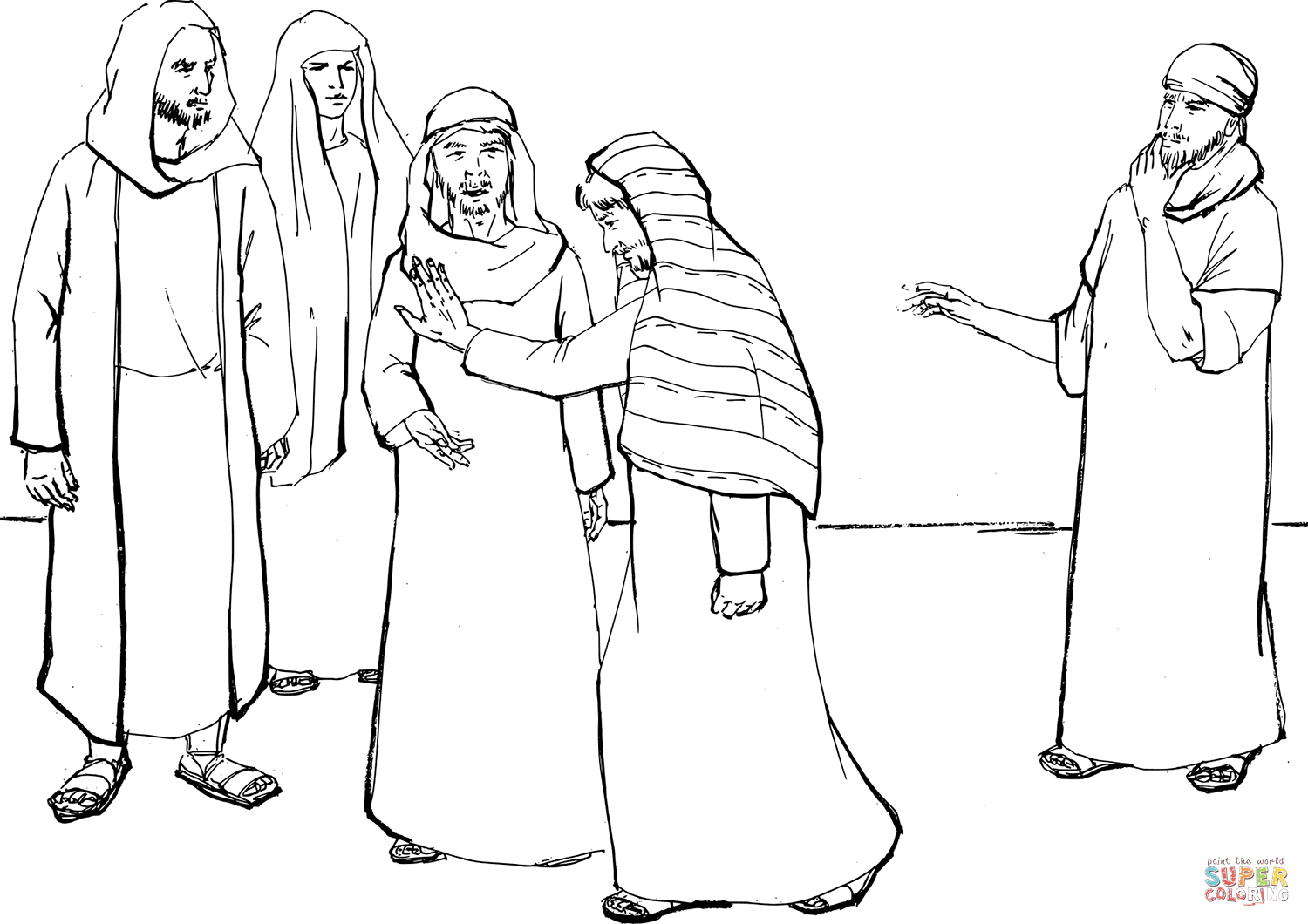 Peter denies jesus the third time coloring page free printable coloring pages
