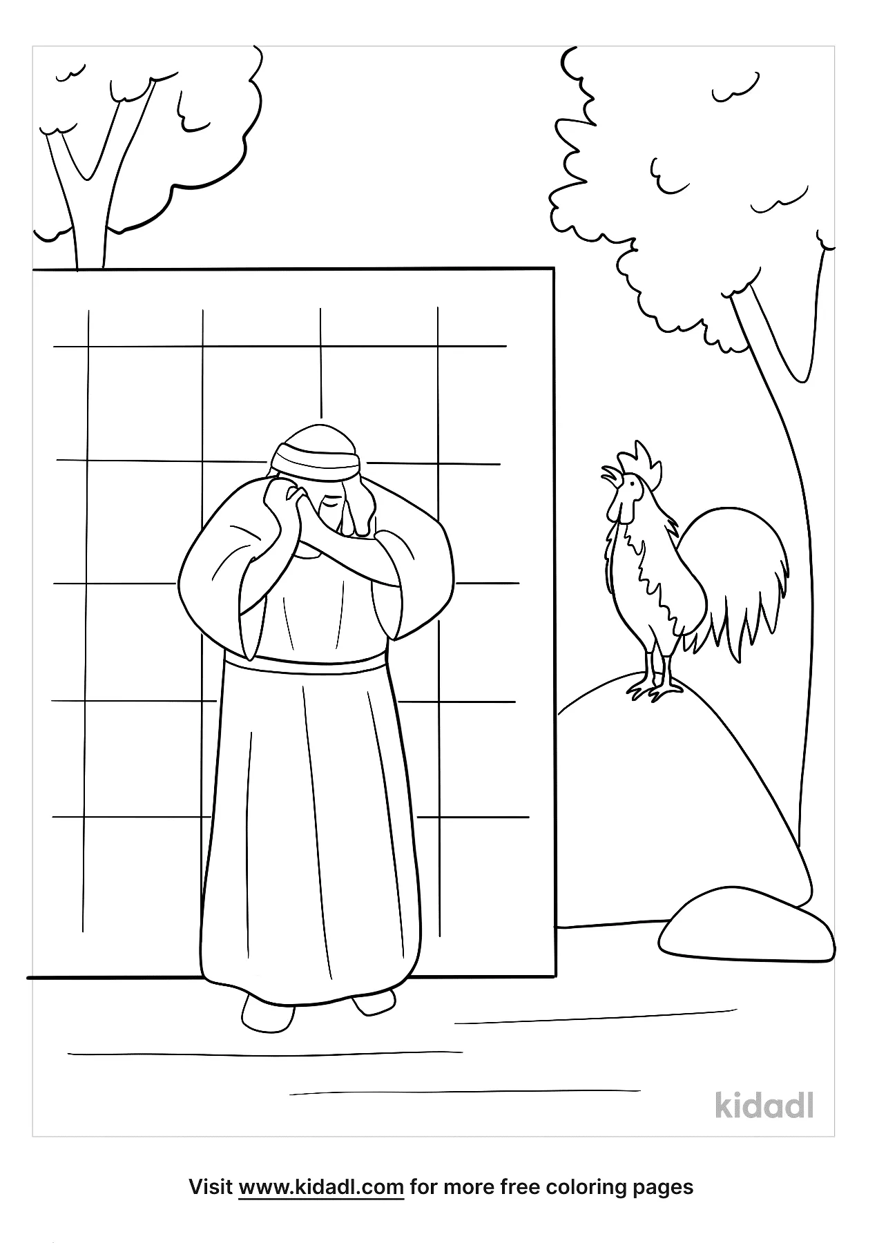 Free peter denies jesus coloring page coloring page printables