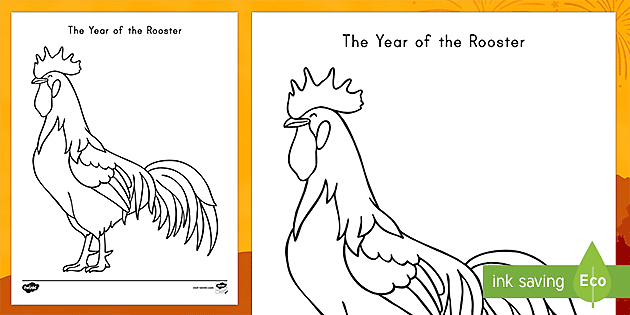 Chinese new year rooster coloring page chinese new year