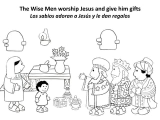 Nativity coloring pages little children