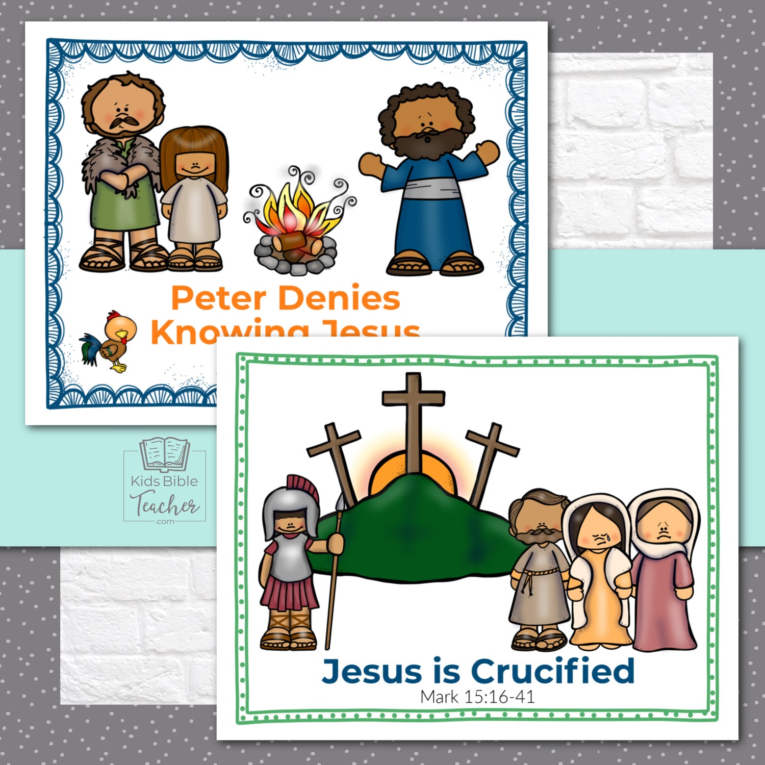 Jesus death and resurrection teaching posters and mini cards