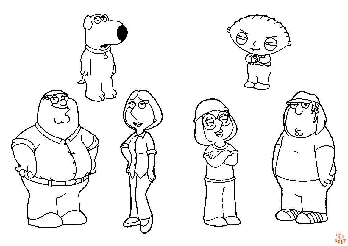 Enjoy coloring with free family guy coloring pages printable