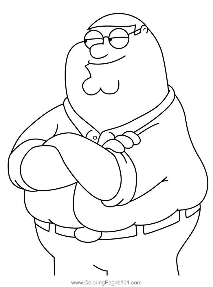 Peter griffin folding his hands family guy coloring page coloring pages coloring pages for kids peter griffin