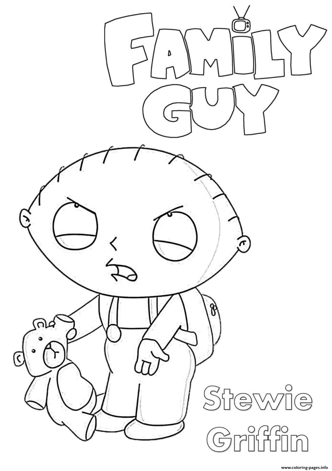 Family guy stewie coloring page printable