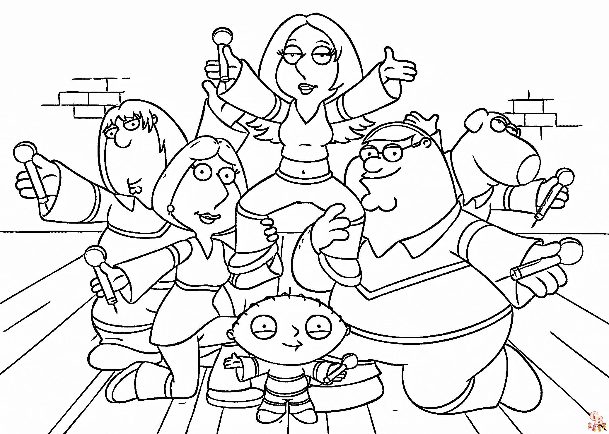 Enjoy coloring with free family guy coloring pages printable