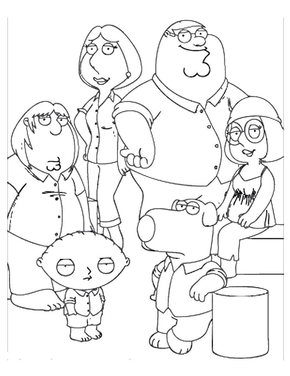 The griffin family from family guy coloring page